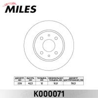 Диск тормозной передний MILES K000071 (TRW DF1748)