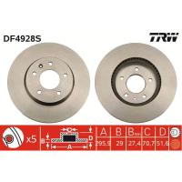Диск тормозной передний TRW DF4928S