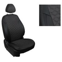 Автомобильные чехлы Seintex SKODA RAPID 40/60 Ромб черные алькантара 96030